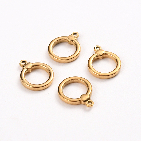 

PandaHall Ion Plating(IP) 304 Stainless Steel Toggle Clasps Parts, Ring, Golden, 18x14x3mm, Hole: 1.5mm, Inside: 10x10mm 304 Stainless Steel...