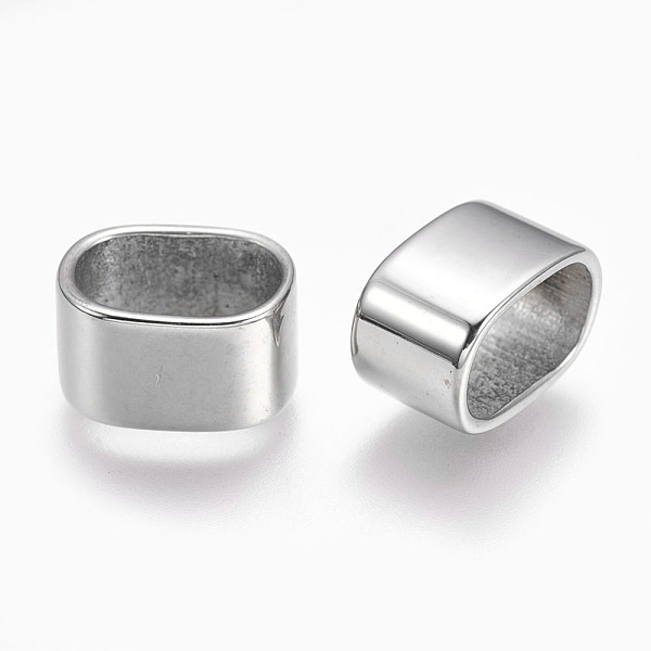 

PandaHall 304 Stainless Steel Slide Charms/Slider Beads, For Leather Cord Bracelets Making, Rectangle, Stainless Steel Color, 14x8x10mm...