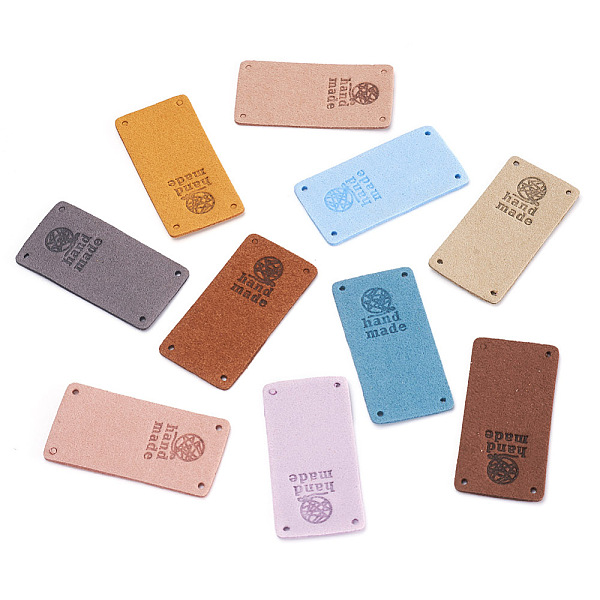 Biyun 60Pcs 10 Colors Microfiber Leather Labels