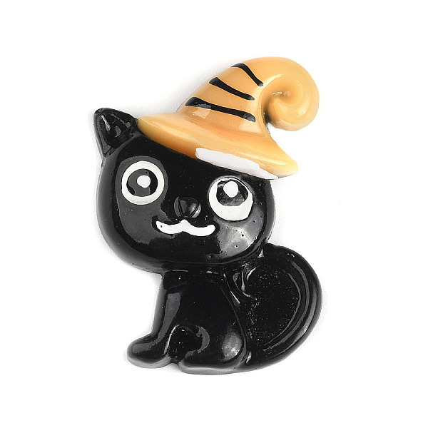 

PandaHall Halloween Theme Opaque Resin Cabochons, for Jewelry Making, Black Cat, with Magic Hat, Flat Back, Black, 29.5x21x7mm Resin Cat...