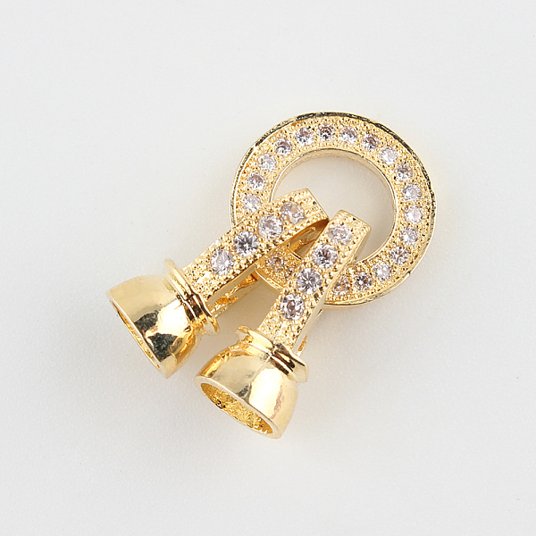 

PandaHall Brass Micro Pave Cubic Zirconia Fold Over Clasps, Golden, 27x11x7mm, Hole: 1mm & 4mm Brass+Cubic Zirconia