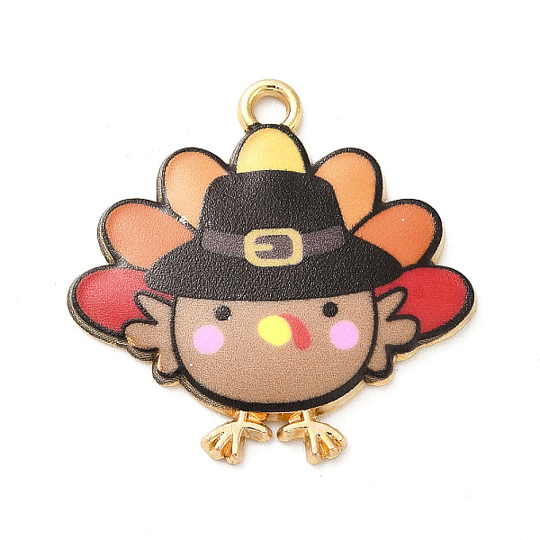 

PandaHall Cute Printed Alloy Pendants, Light Gold, Cadmium Free & Nickel Free & Lead Free, Turkey Charm, Tan, 26x26x2mm, Hole: 2mm Alloy..., Orange