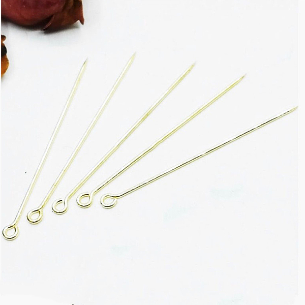 

PandaHall Brass Eye Pin, Golden, 43x0.8mm Brass