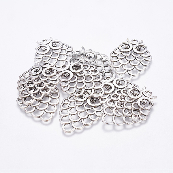 

PandaHall Owl Alloy Pendant Rhinestone Settings, for Halloween, Lead Free & Cadmium Free & Nickel Free, Antique Silver, 43mm long, 30.5mm...