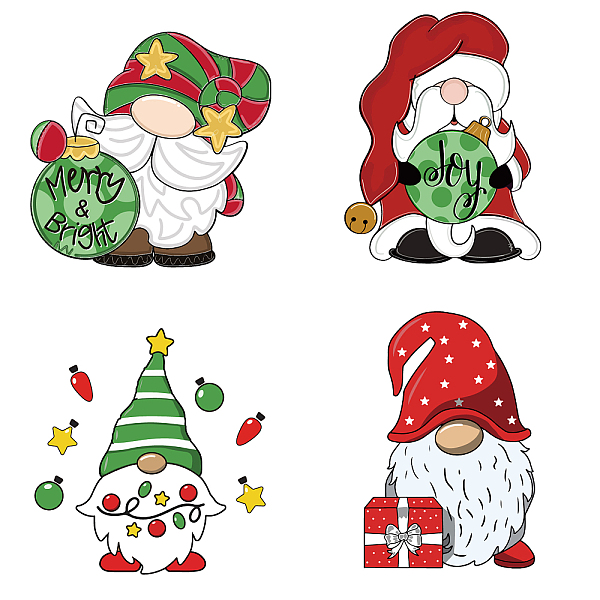 PandaHall GORGECRAFT 6.3x6.3 Christmas Window Clings Merry Bright Decals Santa Claus Sliding Glass Door Stickers Christmas Hat Joy Gift...