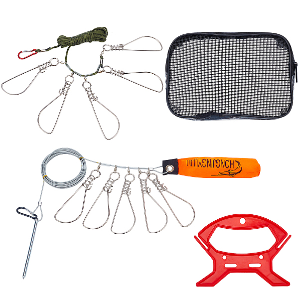 

PandaHall SUPERFINDINGS 2Sets 2 Style 201 Stainless Steel Fishing Accessories Set, Including Hooks & Wire, Clasps, Foam Buoyancy Rods..., Multicolor