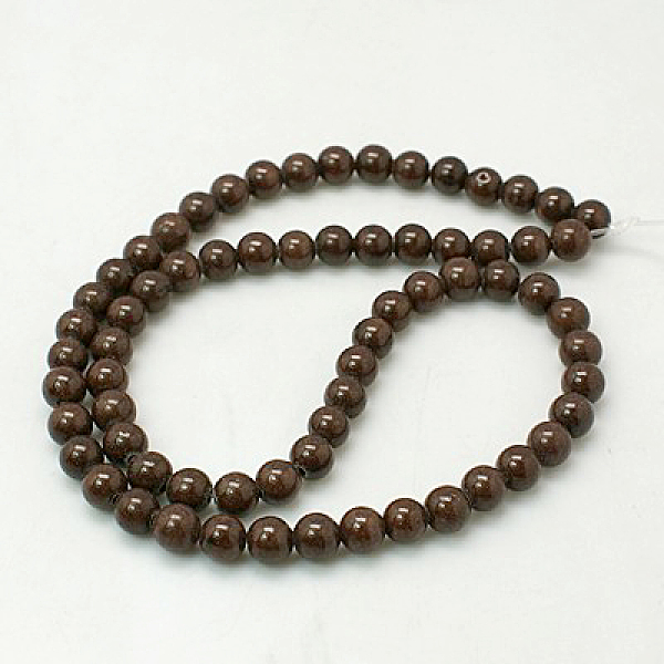 

PandaHall Natural Mashan Jade Round Beads Strands, Dyed, Coconut Brown, 12mm, Hole: 1mm, about 34pcs/strand, 15.7 inch Mashan Jade Round...