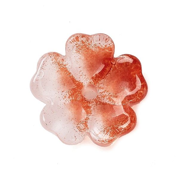 

PandaHall Glass Beads Caps, Flower, Coral, 13.5x13.5x4mm, Hole: 1.6mm Glass Red