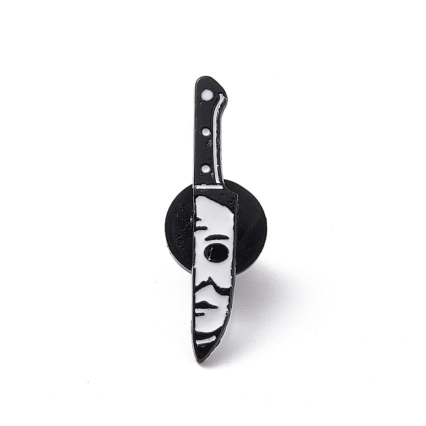 Knife With Skull Alloy Brooch For Backpack Clothes