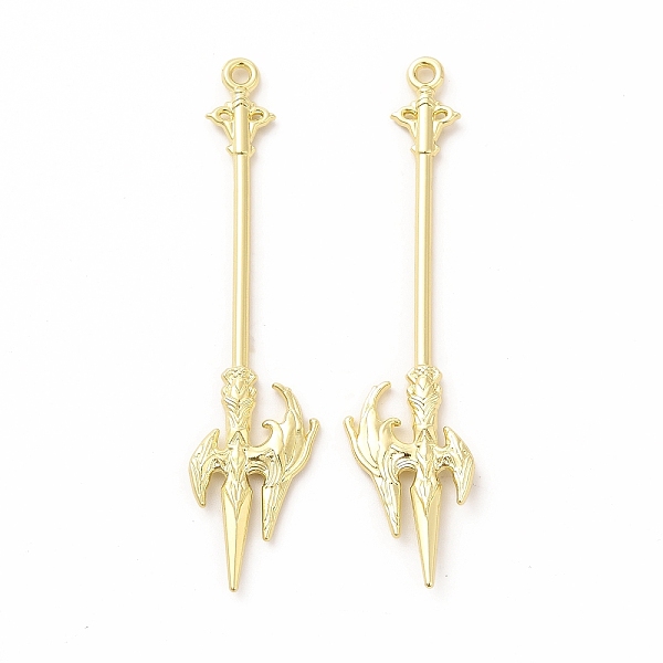 

PandaHall Rack Plating Alloy Big Pendants, Cadmium Free & Nickel Free & Lead Free, Halberd Charm, Golden, 70x16x3mm, Hole: 2mm Alloy Others
