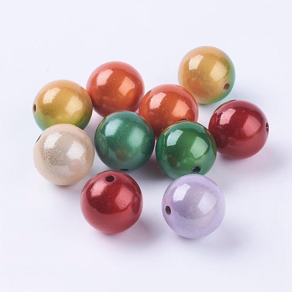 

PandaHall Spray Painted Acrylic Beads, Miracle Beads, Bead in Bead, Chunky Bubblegum Ball Beads, Round, Mixed Color, 20mm, about 120pcs/500g..., Multicolor