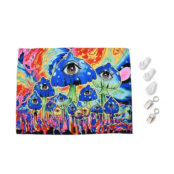 

PandaHall UV Reactive Blacklight Tapestry, Polyester Decorative Wall Tapestry, for Home Decoration, Rectangle, Eye Pattern, 950x750x0.5mm...