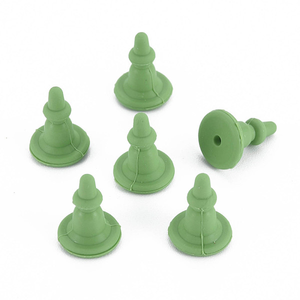 

PandaHall Silicone Ear Nuts, Earring Backs, for Stud Earring Making, Sea Green, 11x8x8mm, Hole: 0.7mm Silicone