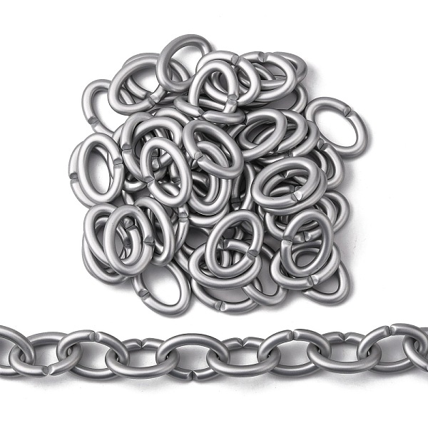 

PandaHall Opaque Spray Painted Acrylic Linking Rings, Quick Link Connectors, for Cable Chains Making, Oval, Silver, 30.5x21.5x4.5mm, Inner...