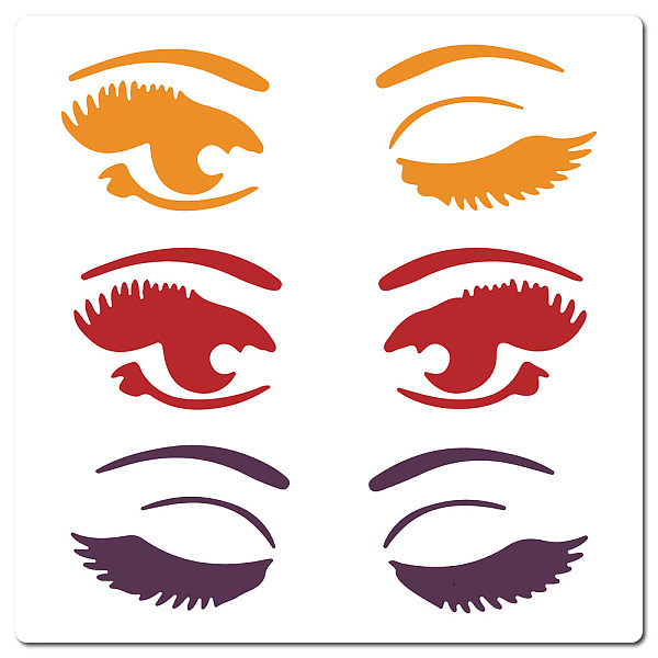 

PandaHall PET Plastic Drawing Painting Stencils Templates, Square, Creamy White, Eye Pattern, 30x30cm Plastic Eye