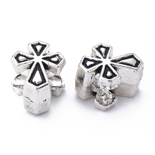 

PandaHall Tibetan Style Alloy European Beads, Large Hole Beads, Cadmium Free & Lead Free, Cross, Antique Silver, 11.5x9x7.5mm, Hole: 4.5mm...