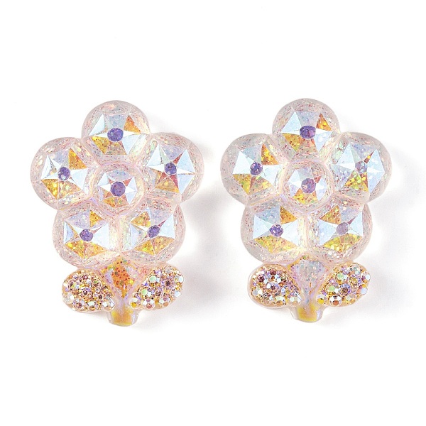 

PandaHall Transparent Epoxy Resin Flower Decoden Cabochons, with Glitter Powder, Wheat, 25x19.5x6.5mm Epoxy Resin Flower Orange