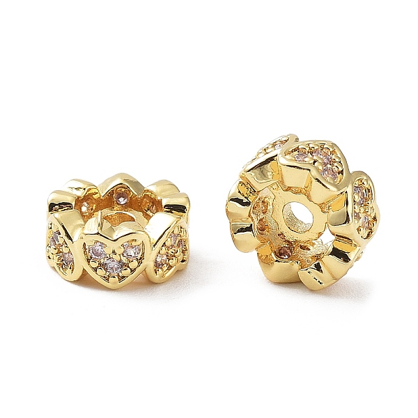 

PandaHall Brass Micro Pave Cubic Zirconia Beads, Heart, Real 18K Gold Plated, Clear, 8x3.5mm, Hole: 1.5mm Brass+Cubic Zirconia Heart Clear
