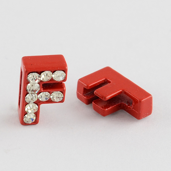 

PandaHall Mixed Color Zinc Alloy Grade A Rhinestone Letter Slide Charms, Letter.F, 12.5x8x4.5mm, Hole: 8x1.5mm Alloy+Rhinestone Letter F..., Clear