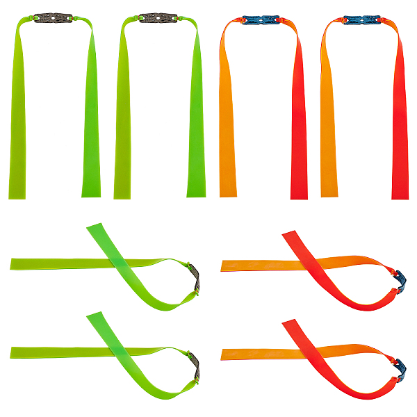 

PandaHall SUPERFINDINGS 16Pcs 2 Colors Elastic Latex Slingshot Flat Rubber Bands, with Microfiber Leather Catapult, Slingshot Replacement..., Multicolor
