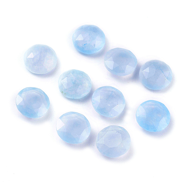 

PandaHall Natural Jade Cabochons, Faceted, Flat Round, 10x4.5mm Jade Flat Round
