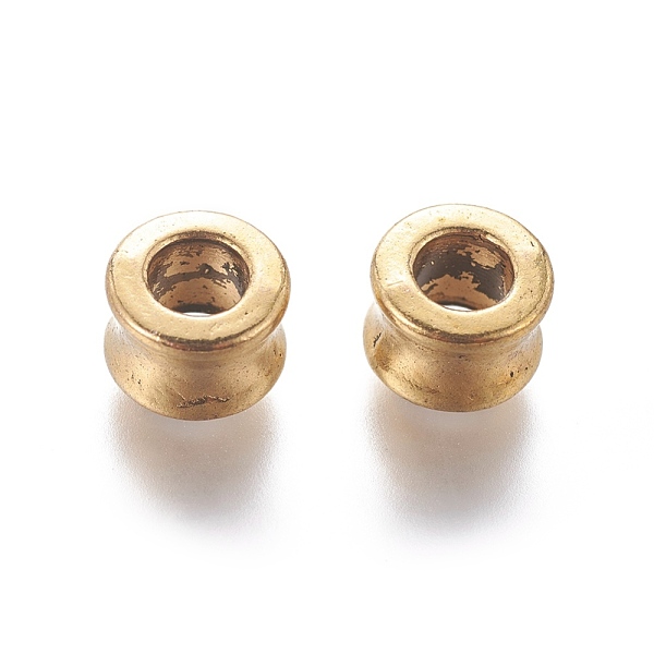 

PandaHall Tibetan Style Alloy European Beads, Large Hole Beads, Barrel, Antique Golden, Lead Free & Nickel Free & Cadmium Free, 8x5.5mm...