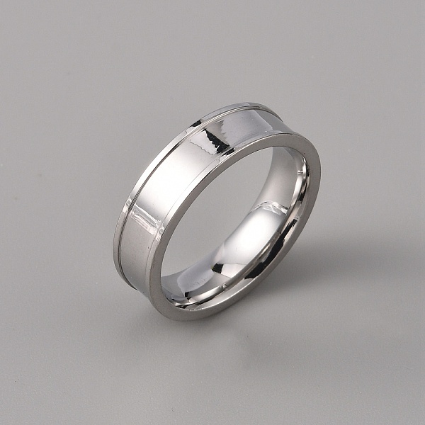 

PandaHall 201 Stainless Steel Grooved Finger Ring Settings, Ring Core Blank, for Inlay Ring Jewelry Making, Stainless Steel Color, Inner...