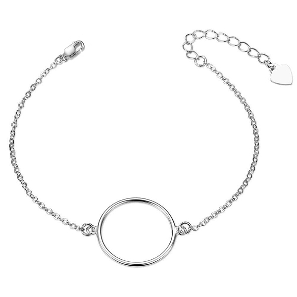 SHEGRACE Simple Design Rhodium Plated 925 Sterling Silver Bracelet
