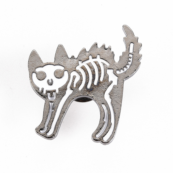 

PandaHall Alloy Enamel Brooches, Enamel Pins, with Brass Butterfly Clutches, Cat Shape, Cadmium Free & Nickel Free & Lead Free, Gunmetal..., White