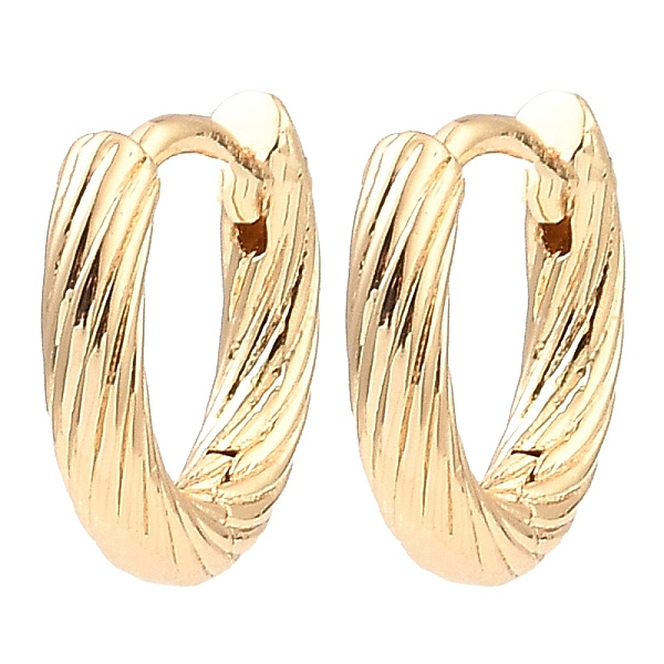

PandaHall Brass Hoop Earrings, Twist Ring, Light Gold, 11.5x13x2.5mm Brass Ring