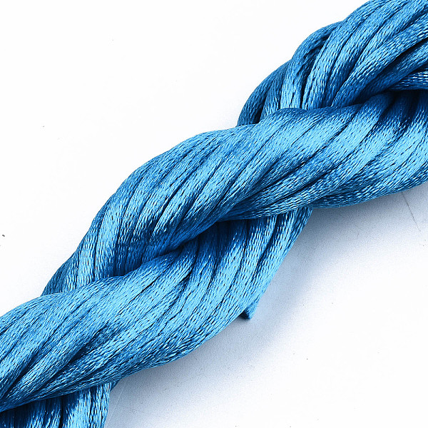 

PandaHall Polyester Thread, Deep Sky Blue, 2mm, about 10m/bundle Polyester