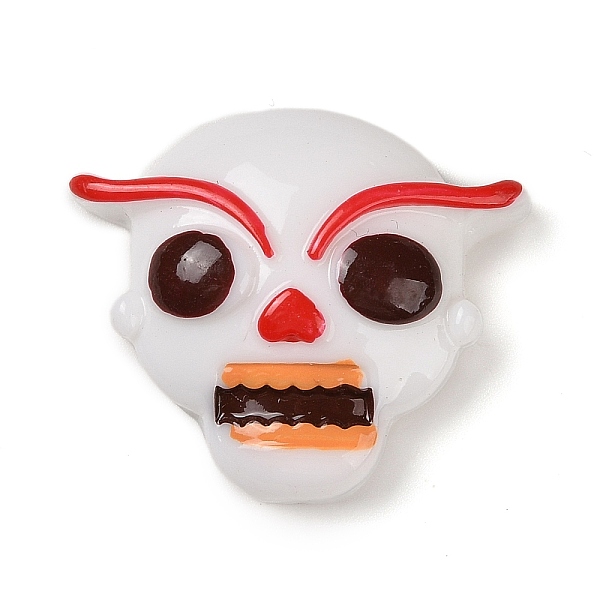 

PandaHall Skull Halloween Opaque Resin Decoden Cabochons, Halloween Jewelry Craft, White, 27.5x32x10.5mm Resin Skull White