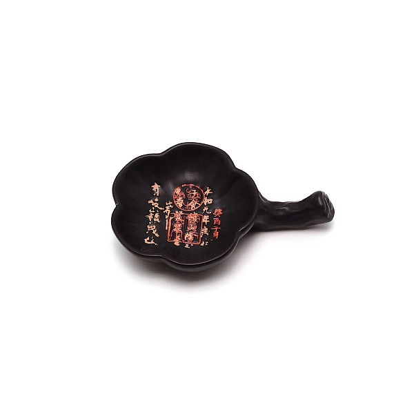 

PandaHall Porcelain Bowls, for Grinding Ink, Flower-shaped, Black, 7.7x11.5x2.3cm Porcelain Flower Black