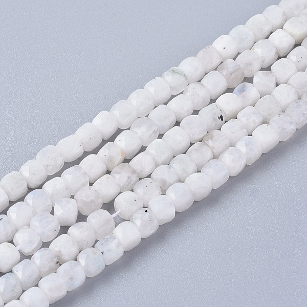 

PandaHall Natural Rainbow Moonstone Beads Strands, Faceted, Cube, 4x4x4mm, Hole: 0.8mm, about 97pcs/strand, 15.55 inch(39.5cm) Rainbow...