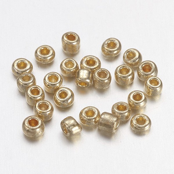 

PandaHall Electroplate Glass Seed Beads, 12/0, Rondelle, Pale Goldenrod, 2x2mm, Hole: 0.5mm, 4000pcs/50g Glass Yellow