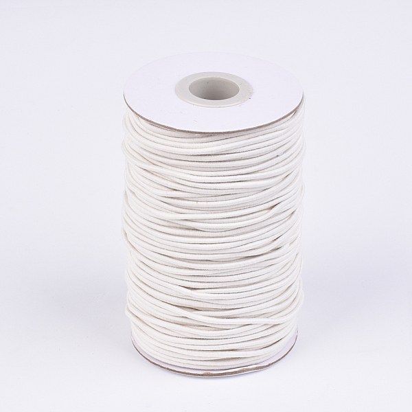 

PandaHall Round Elastic Cord, with Fibre Outside and Rubber Inside, Beige, 2mm, about 76.55 yards(70m)/roll Elastic Fibre Round Yellow