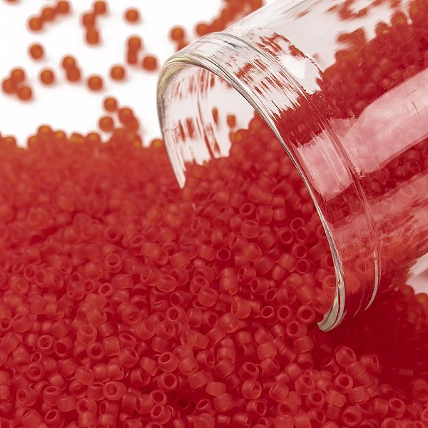 

PandaHall TOHO Round Seed Beads, Japanese Seed Beads, (5F) Transparent Frost Light Siam Ruby, 15/0, 1.5mm, Hole: 0.7mm, about 3000pcs/10g..., Red