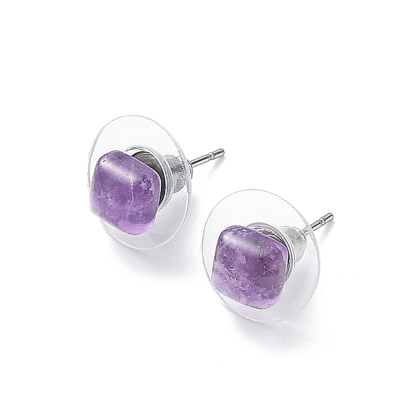 Natürliche Amethyst-Ohrstecker Für Frauen