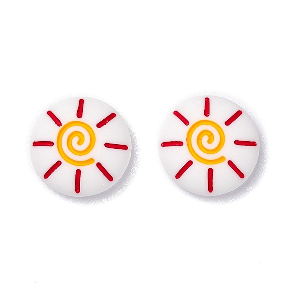

PandaHall Opaque Resin Cabochons, Navy Style, Flat Round with Sun, White, 19x8mm Resin Flat Round White