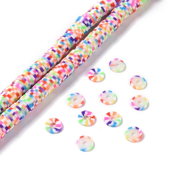 

PandaHall Handmade Polymer Clay Beads Strands, for DIY Jewelry Crafts Supplies, Heishi Beads, Disc/Flat Round, Mixed Color, 8x0.5~1mm, Hole..., Multicolor