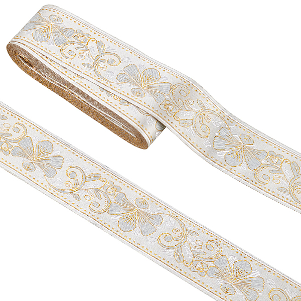 

PandaHall PH 10 Yards Boho Jacquard Ribbon Trim, 50mm Vintage Embroidery Jacquard Trim Gold Edge Woven Braid Trim Woven Trim for Sewing...