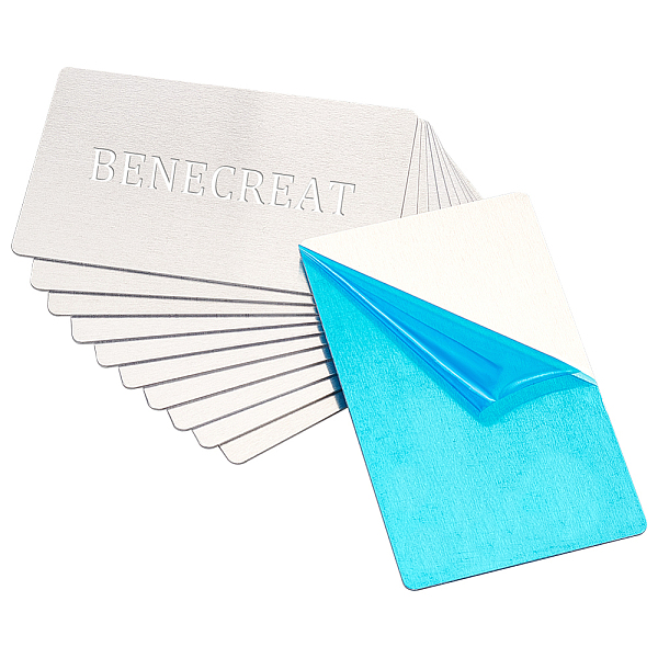 BENECREAT 12Pcs 5.4x8.5cm Metal Business Cards Blanks