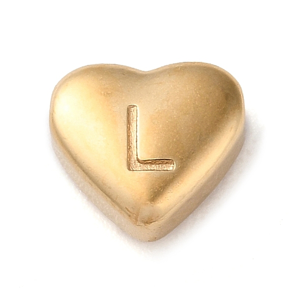 

PandaHall 201 Stainless Steel Beads, Golden, Heart, Letter L, 7x8x3.5mm, Hole: 1.5mm 201 Stainless Steel Letter L