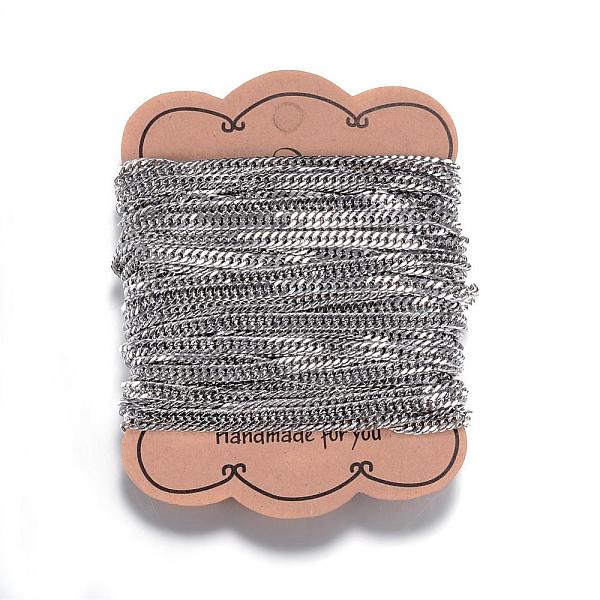 

PandaHall 304 Stainless Steel Cuban Link Chains, Chunky Curb Chains, Soldered, for Jewelry Making, Stainless Steel Color, 5.3x4x0.8mm, about...