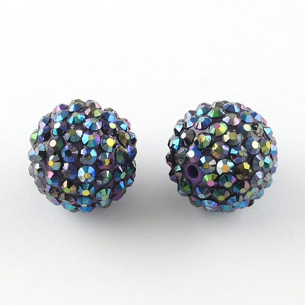 

PandaHall AB-Color Resin Rhinestone Beads, with Acrylic Round Beads Inside, for Bubblegum Jewelry, Dark Violet, 12x10mm, Hole: 2~2.5mm..., Blue