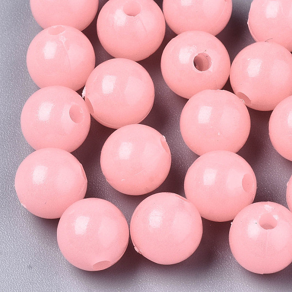 

PandaHall Luminous Acrylic Beads, Glow in the Dark, Round, Pink, 10mm, Hole: 2.5mm, about 950pcs/500g Acrylic Round Pink