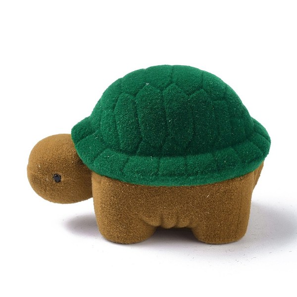 

PandaHall Velvet Ring Boxes, with Plastic, Tortoise, Dark Green, 6.7x5.1x4cm Velvet Tortoise