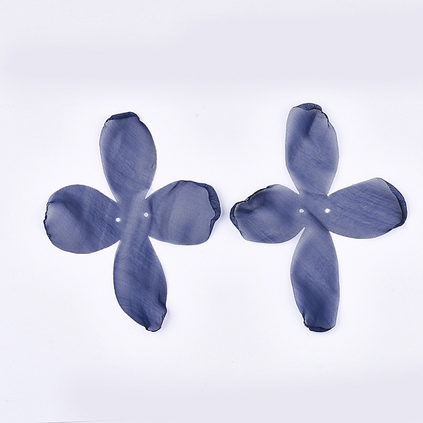 

PandaHall Organza Fabric, For DIY Jewelry Making Crafts, Flower, Midnight Blue, 140~150x100~130mm, Hole: 2mm Organza Blue