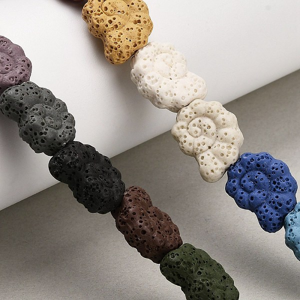 Brins de perles de pierre de lave naturelle