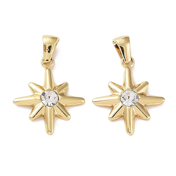 

PandaHall 304 Stainless Steel Rinestone Pendants, Star Charms, Golden, 21.5x18x4mm, Hole: 6.5x3mm Stainless Steel+Rhinestone Star Clear